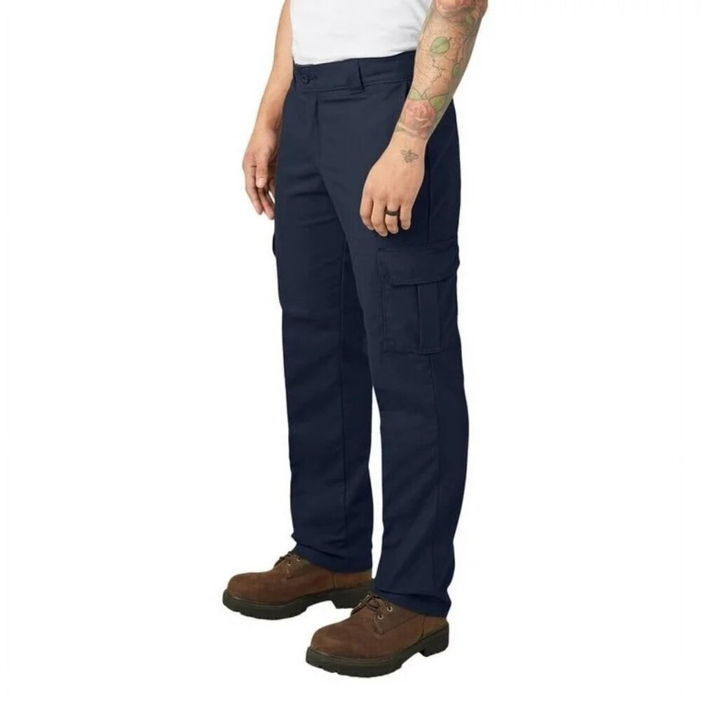 Dickies Mens Navy Cargo Pants  Relaxed Fit Durable Workwear size 42